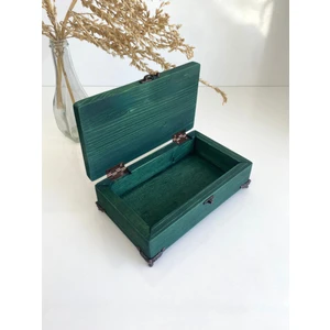 Golden Wooden Doğal Ahşap Takı Kutusu Ahşap Saklama Kutusu(Beyaz ÇAM)(BOY:20CM EN:12CM Yük:6,5cm)