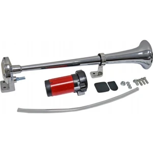 12V Havalı Korna Tekli Krom (Marin) (Kompresörlü)