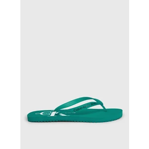 Calvin Klein Beyaz - Turkuaz Erkek Plaj Terliği Beach Sandal Monogram Tpu