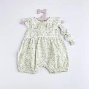 Bon Chic Baby Bebek/çocuk Bandanalı Yeşil Tulum