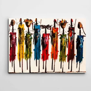 Afrikalı İnsanlar Modern Sanat Kanvas Tablo