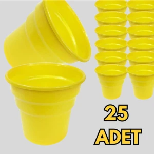 Parti Baskı Sarı Plastik Bardak 25 Adet