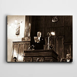 Atatürk Tablosu Tbmm Konuşma Atatürk Kanvas Tablo