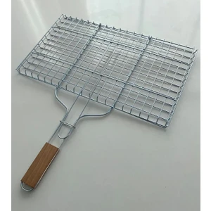 Tel Izgara, Ahşap Saplı Mangal Izgarası, 32X42 cm