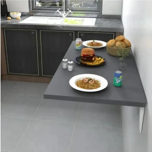 Duvara Monte Katlanır Masa Mutfak Masası Çalışma Masası Antrasit