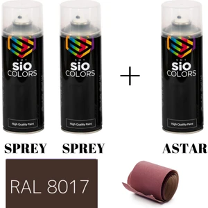 Sio Colors 2 Adet Sprey+1 Adet Astar+Zımpara Sprey Akrilik Boya Seti 400 ml (Metal-Ahşap-Araba-Plastik)