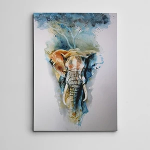 Fil ve Ağaç Mini Kanvas Tablo