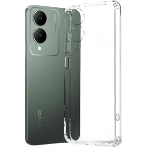 Vivo Y17S Kılıf Şeffaf 3D Kamera Korumalı Slim Fit Tasarım Esnek Renksiz Silikon Kapak
