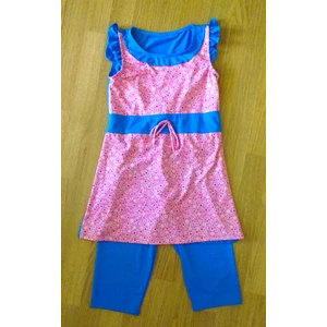 Kız Çocuk Kolsuz Kısa Taytlı Mayo  Koyu Mavi