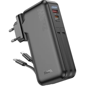 J126 Usb-A+Type-C Çıkışlı Type-C+Lightning Kablolu 10000MAH Powerbank Şarj Aleti