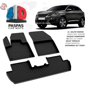 RK Carshop Peugeot 5008 Gt-Line Ferrous 4d Havuzlu Kauçuk Paspas 2017 ve Üstü