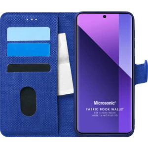 Xiaomi Redmi Note 13 Pro Plus 5g Kılıf Fabric Book Wallet Lacivert