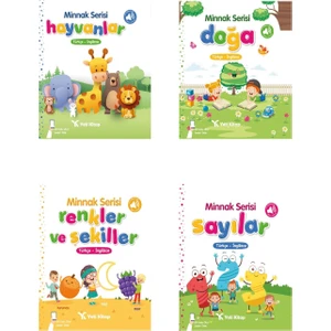 0-2 Yaş Minnak Kitaplar Serisi Türkçe-İngilizce/SESLİ (0-24 Ay Bebek Kitapları İlk Kitabım) 4 Kitap / Pedagog Onaylı