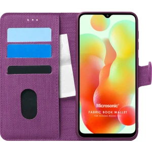 Xiaomi Redmi 12C Kılıf Fabric Book Wallet Mor