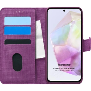 Samsung Galaxy A35 Kılıf Fabric Book Wallet Mor
