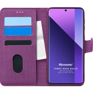 Xiaomi Redmi Note 13 Pro Plus 5g Kılıf Fabric Book Wallet Mor