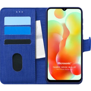 Xiaomi Redmi 12C Kılıf Fabric Book Wallet Lacivert