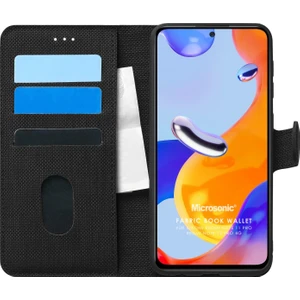 Xiaomi Redmi Note 11 Pro 5g Kılıf Fabric Book Wallet Siyah