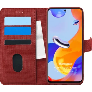 Xiaomi Redmi Note 11 Pro 5g Kılıf Fabric Book Wallet Kırmızı