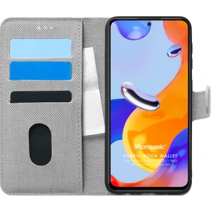 Xiaomi Redmi Note 11 Pro 5g Kılıf Fabric Book Wallet Gri
