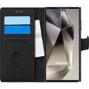 Samsung Galaxy S24 Ultra Kılıf Fabric Book Wallet Siyah