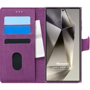 Samsung Galaxy S24 Ultra Kılıf Fabric Book Wallet Mor