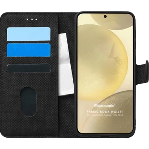 Samsung Galaxy S24 Plus Kılıf Fabric Book Wallet Siyah