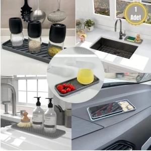 Silikon Yağdanlık Yağdanlık Altlığı Yağlık Standı Altlık Mutfak Lavabo Düzenleyici Çok Amaçlı Organizer Sunumluk Sabunluk