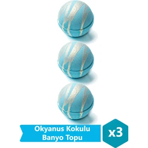 BB Bath Box Okyanus Kokulu Banyo Topu, Nem Bombası, Jakuzi, Küvet & Manikür, Pedikür Topu 3 Adet 130 Gr