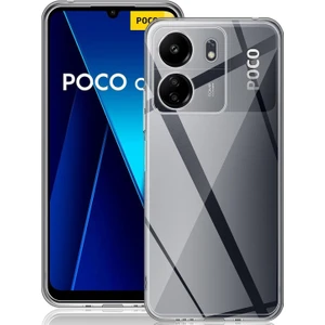 Xiaomi Poco C65 Kılıf Şeffaf 3D Kamera Korumalı Slim Fit Tasarım Esnek Renskiz Silikon Kapak