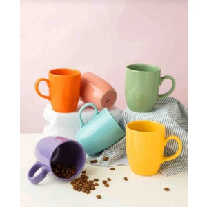 Büyülü Home 6 Li Oval Gökkuşağı Renkli Kupa Seti