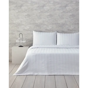 English Home Lior Çizgili Pamuk Saten King Size Nevresim Takımı Beyaz