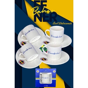 4'lü Takım Fenerbahçe Taraftar Lisanslı Özel Kutusunda Kahve Fincan Seti Fenerli Babalara Hediye