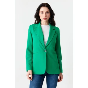 Select Moda Kadın Siyah Düğme Detaylı Blazer Ceket