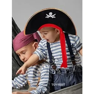 Kaptan Jack Sparrow Çocuk Korsan Şapkası Parti Kostüm Aksesuarı - 1 Adet