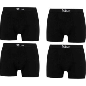 KYC Shopping Erkek Likralı 4 Adet Siyah Premium 1.kalite Pamuklu Penye Esnek Kumaş Boxer Baksır