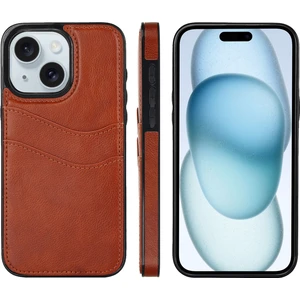 iPhone 15 Için Litchi Deri Deri Telefon Kılıfı (Yurt Dışından)