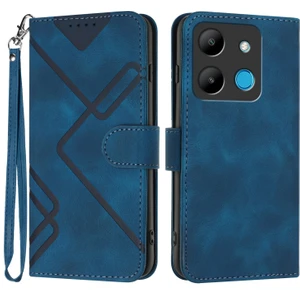 Infinix Smart 7 Için Çizgi Desenli Pu Kılıf (Yurt Dışından)
