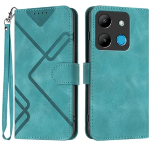 Infinix Smart 7 Için Çizgi Desenli Pu Kılıf (Yurt Dışından)
