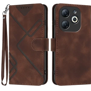 Infinix Smart 8 Için Çizgi Desenli Pu Kılıf (Yurt Dışından)