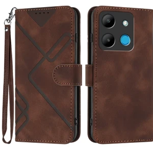 Infinix Smart 7 Için Çizgi Desenli Pu Kılıf (Yurt Dışından)