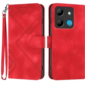 Infinix Smart 7 Için Çizgi Desenli Pu Kılıf (Yurt Dışından)