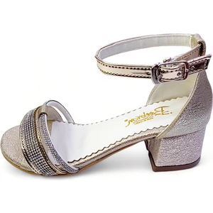 Topuklu Abiye Kız Çocuk Sandaleti Crown Series Crw2414 Gold 27