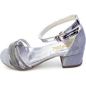 Topuklu Abiye Kız Çocuk Sandaleti Crown Series Crw2414 Gümüş Çupra 32