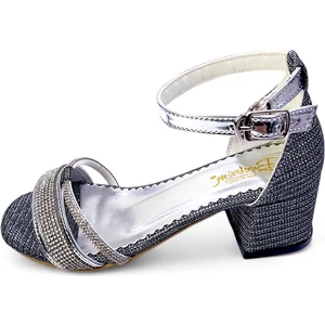 Topuklu Abiye Kız Çocuk Sandaleti Crown Series Crw2414 Antrasit Çupra 33