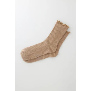 Katia & Bony Kadın Kahverengi Bileği Fırfırlı Soket Çorap