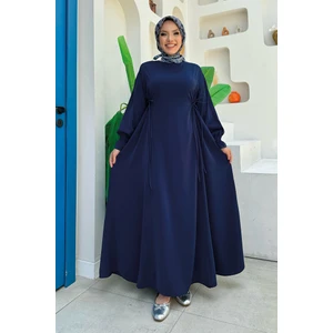 Bym Fashion Bağlama Detaylı Elbise 6015 Lacivert