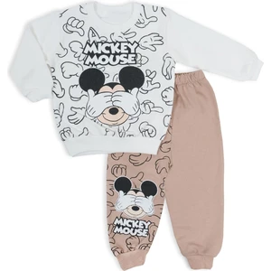 Erkek Çocuk Mickey Mouse Resim Baskılı 2li Alt Üst Eşofman Takım