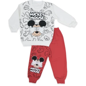 Erkek Çocuk Mickey Mouse Resim Baskılı 2li Alt Üst Eşofman Takım
