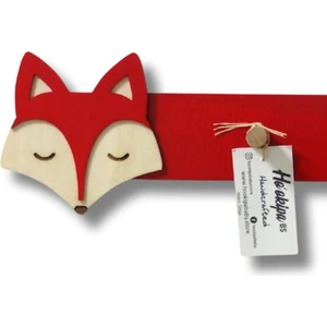 Hookipa Baby Handcrafted - Çocuk Odası El Yapımı Ahşap Elbise Askılığı Kırmızı Tilki